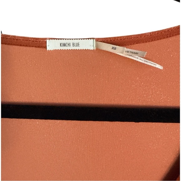 Kimchi Blue - Orange Velvet Women’s Long Sleeve V-Neck Dress size XS - Picture 3 of 4